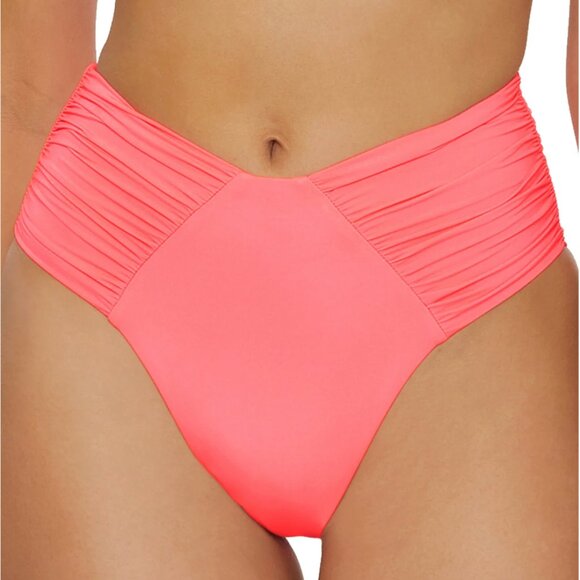 Becca Color Code French Cut Bikini Bottom in Coral Reef Size Medium - Picture 1 of 7